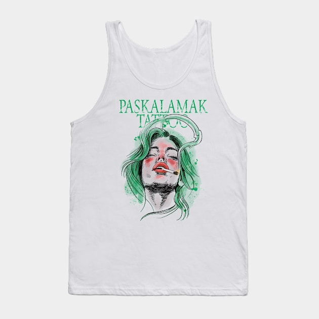 paskalamak tattoo in green again Tank Top by Paskalamak